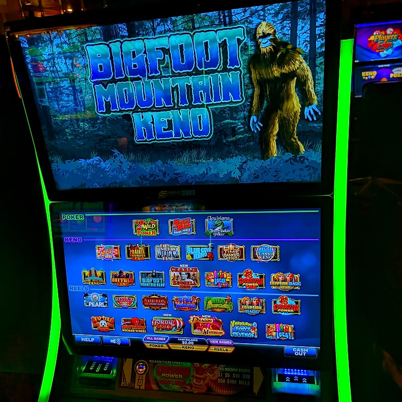 Bigfoot Mountain Keno gaming machine at Victorian Casino in Whitefish